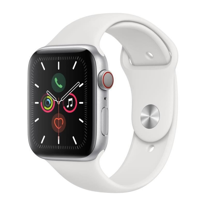 Apple Watch Series 5 reconditionnée 40 mm - Silver / White- Renewd