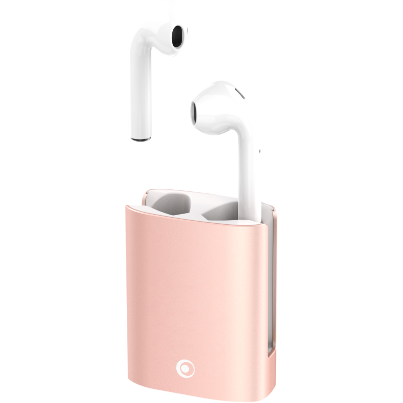 Ecouteurs True Wireless + Protection silicone Metal Buds Rose Bigben