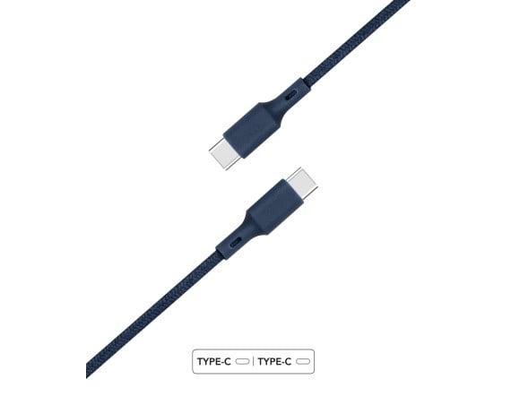 USB C to USB C Cotton Recyclable 2 m blue Cable Just Green