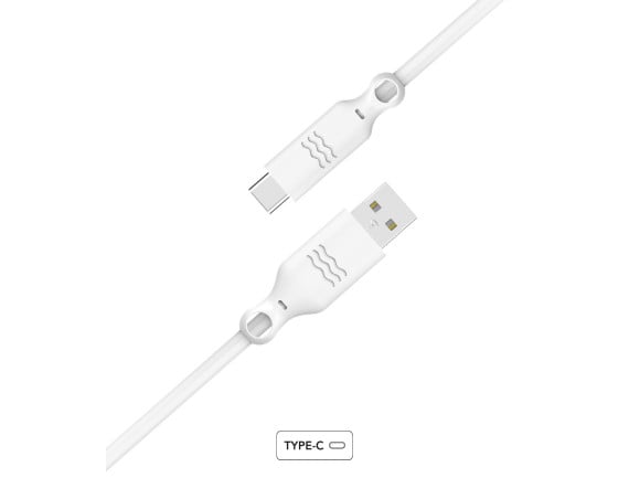 Câble USB A/USB C 2m 3A Blanc Bigben