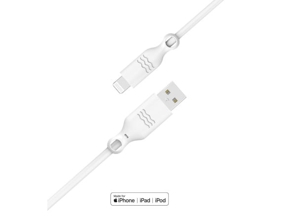 USB A to Lightning Recyclable Cable 2 m White Just Green