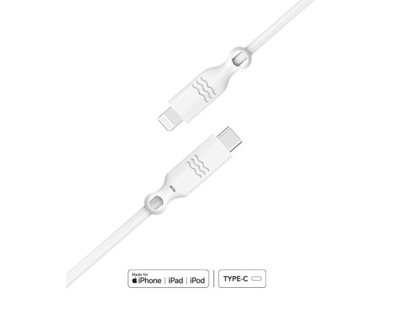 USB C to Lightning Recyclable Cable 2 m White Just Green