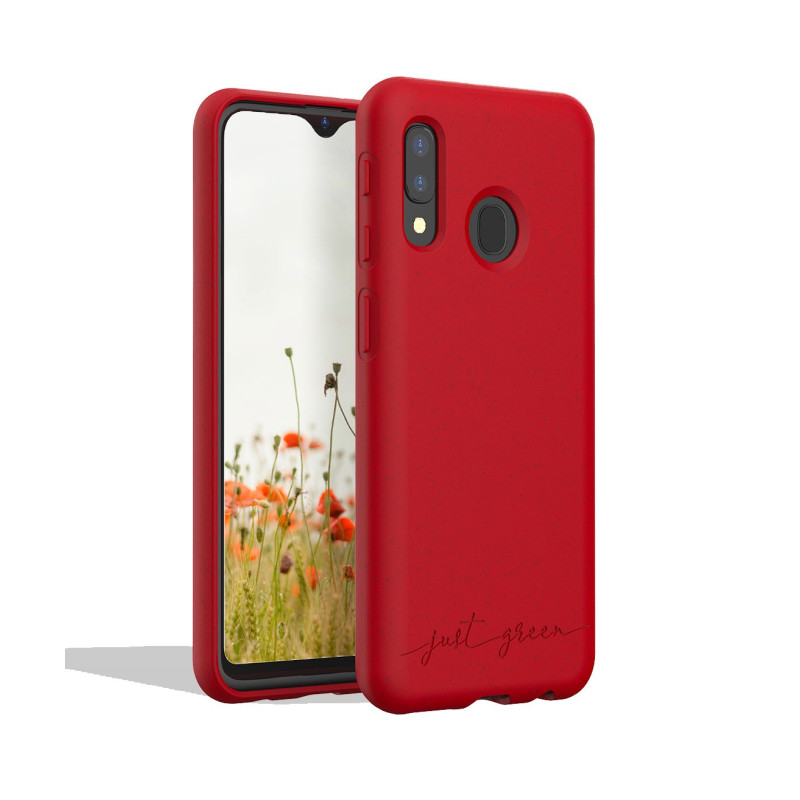 Samsung Galaxy A20E biodegradable red case Just Green