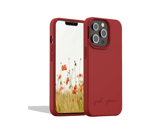 Apple iPhone 13 Pro biodegradable red case Just Green