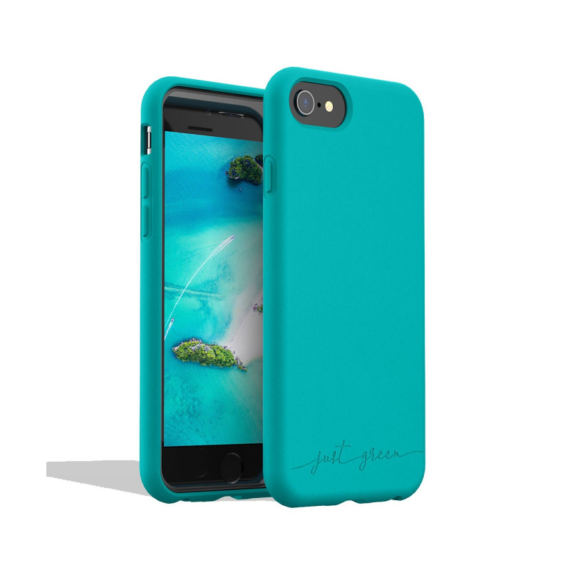 Coque iPhone SE 2022/SE/8/7/6S/6 Natura Blue Lagoon - Eco-conçue Just Green