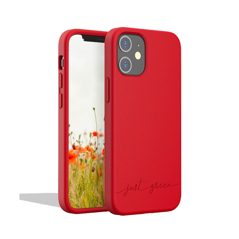 iPhone 12 Mini biodegradable red case Just Green