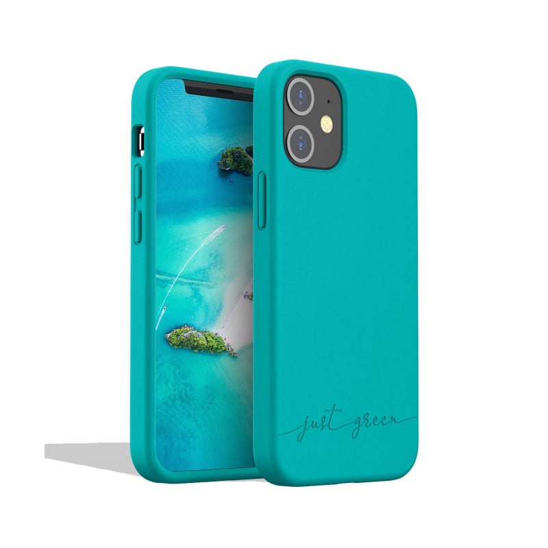 Coque iPhone 12 mini Natura Blue Lagoon - Eco-conçue Just Green