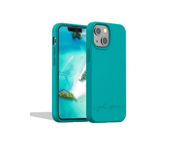 Apple iPhone 13 mini biodegradable blue case Just Green