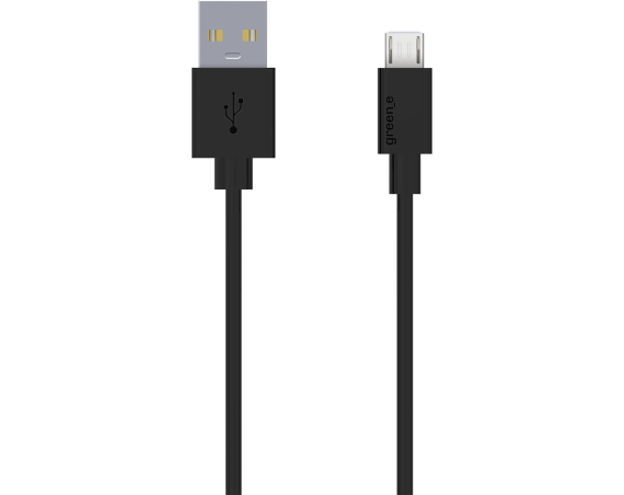 Câble écologique USB/micro USB noir green_e de 2 m